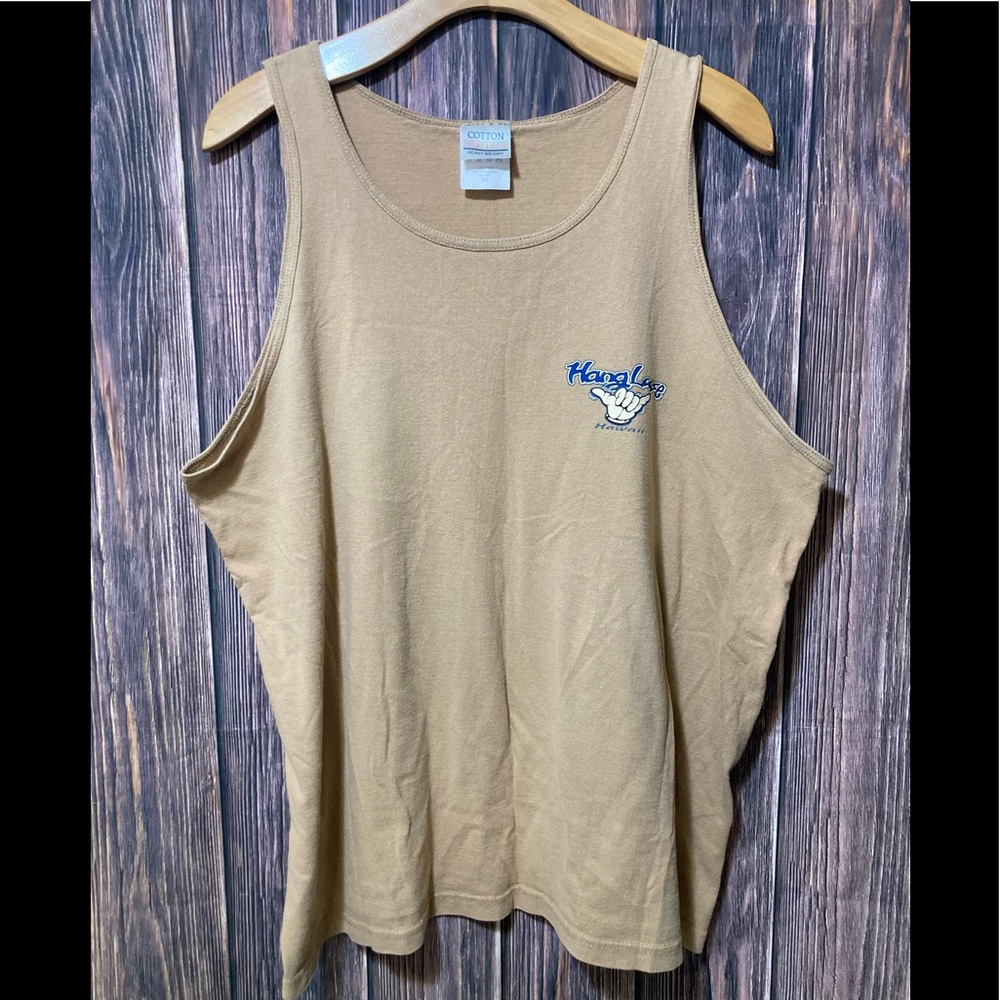 Hawaii Hang Loose Logo Tan Tank Top - Men’s Size XL